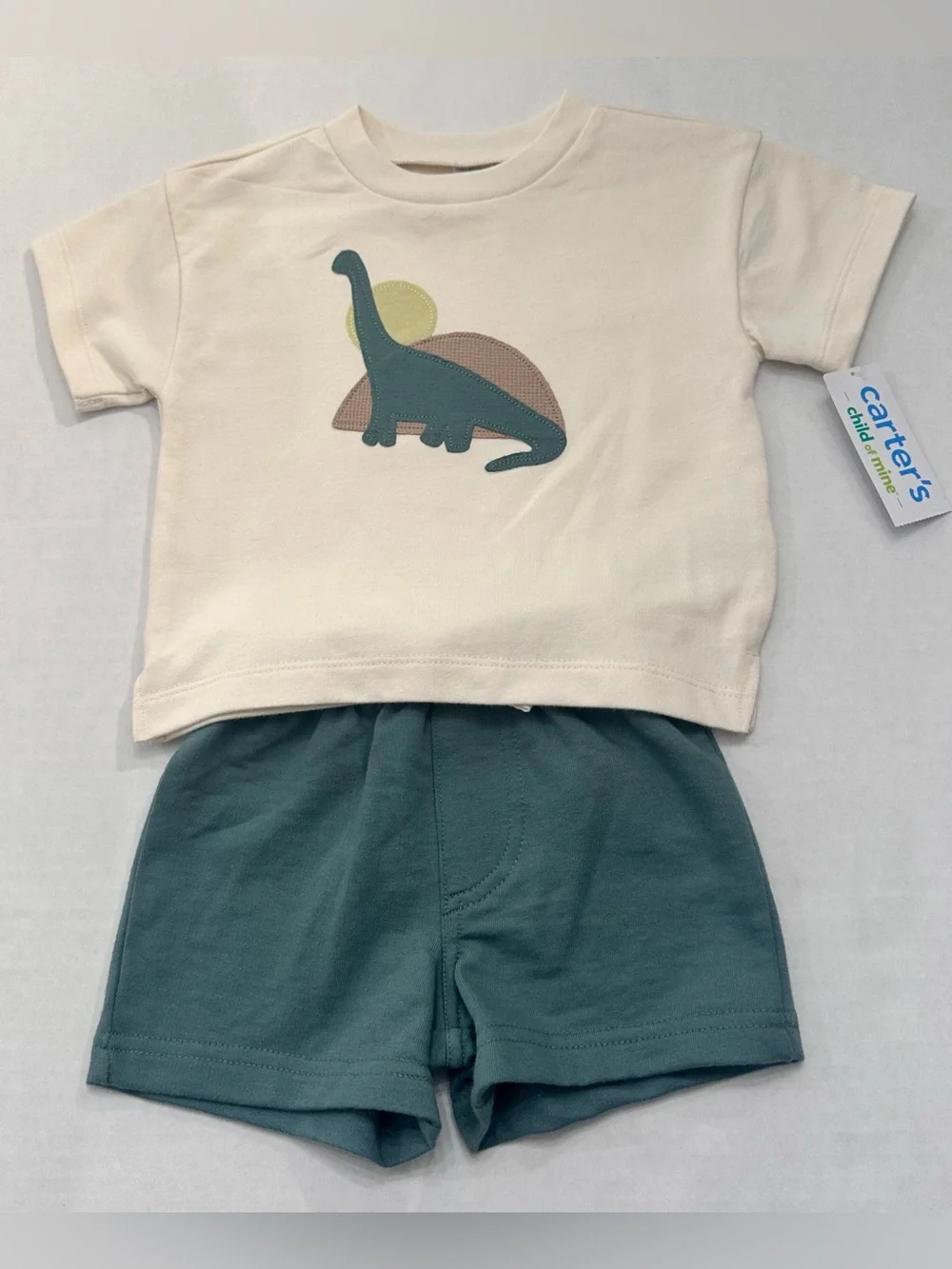 Carter's Child of Mine Baby Boy Dinosaur Outfit 2-Piece Set, Size 12 Months